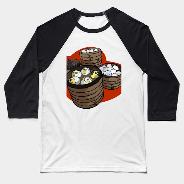 dumplings Baseball T-Shirt by lavavamp